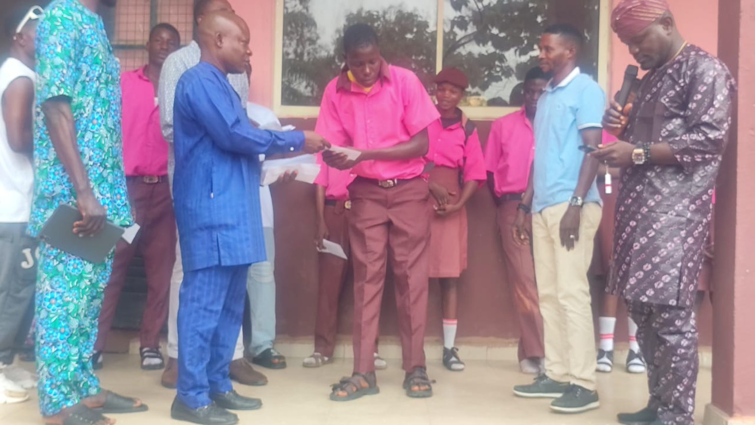 A student receiving support during the visit