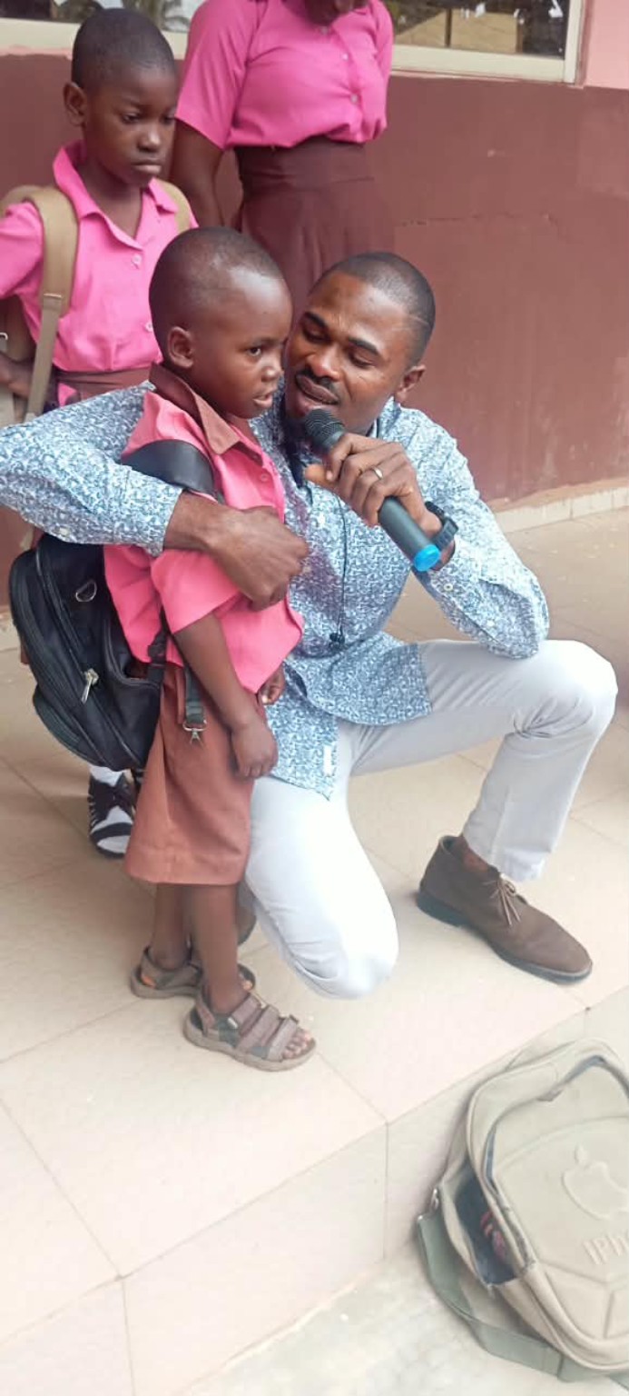 A moment of encouragement with a student