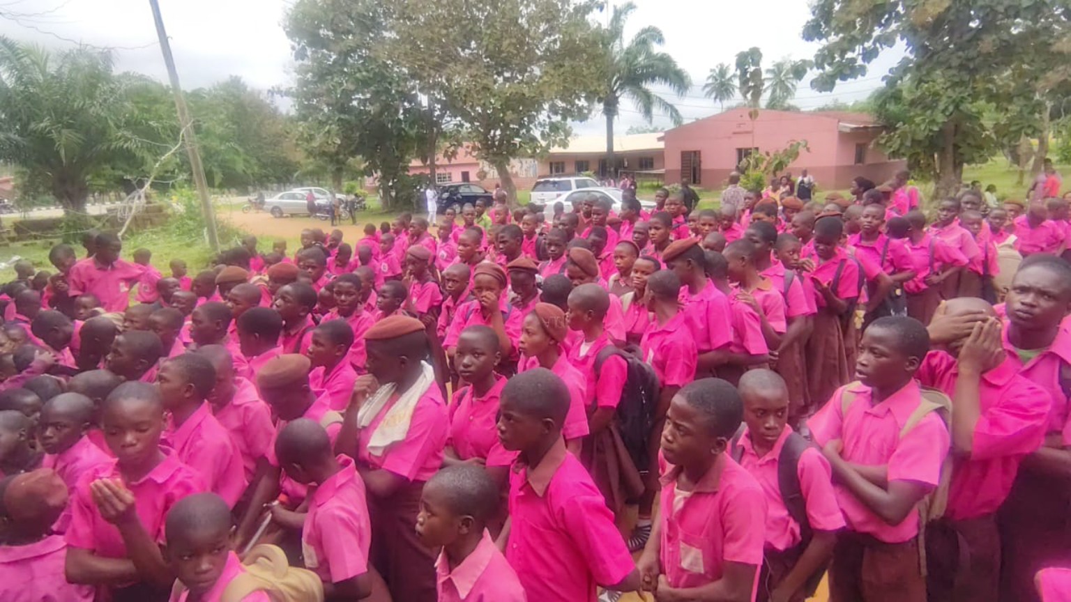 Students at the school gathering